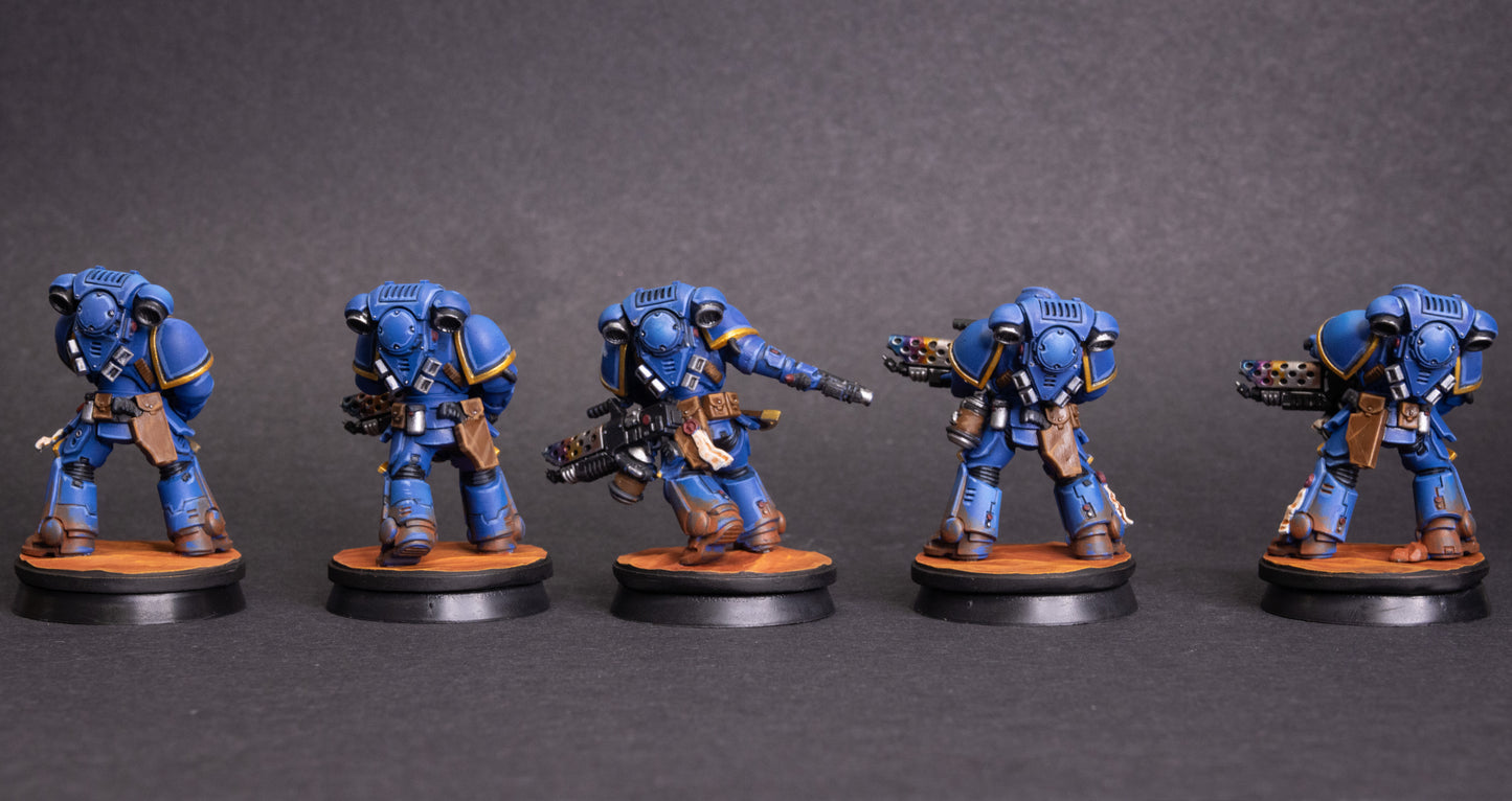 Infernus Marines ×5. Warhammer 40k, Painted Miniatures