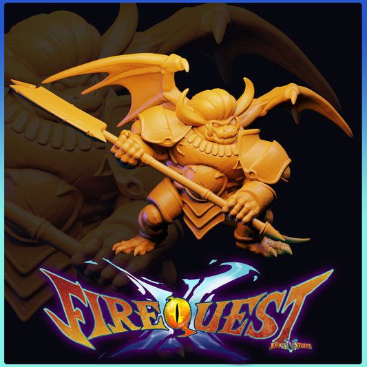 Mikba, Demon Form, Breath of Fire III, 3D Printed Resin Miniature