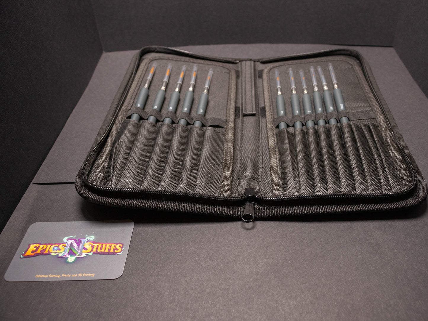 EnS - 11 piece Miniature Synthetic Brush Set with Holder