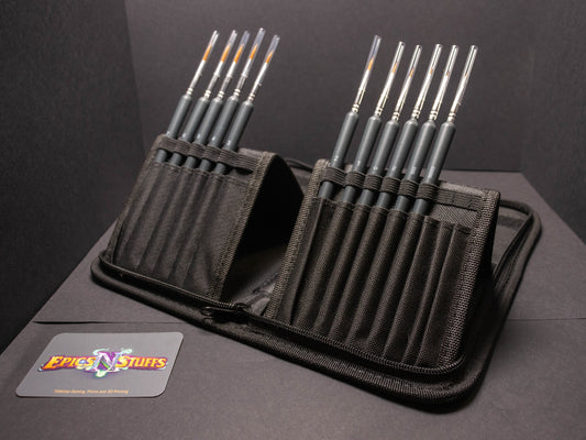 EnS - 11 piece Miniature Synthetic Brush Set with Holder