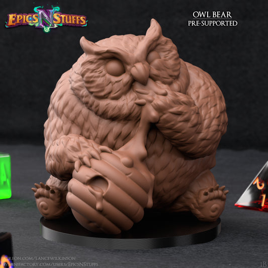 Owl Bear 1B, 3D Printed Miniature