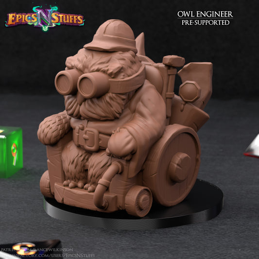 Owlkin Engineer, 3D Printed Miniature