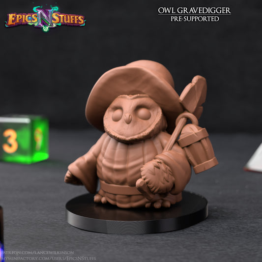 Owlkin Gravedigger, 3D Printed Miniature