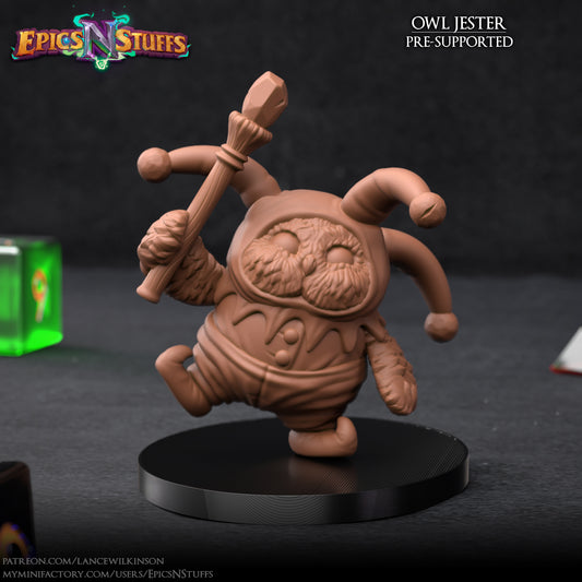 Owlkin Jester, 3D Printed Miniature