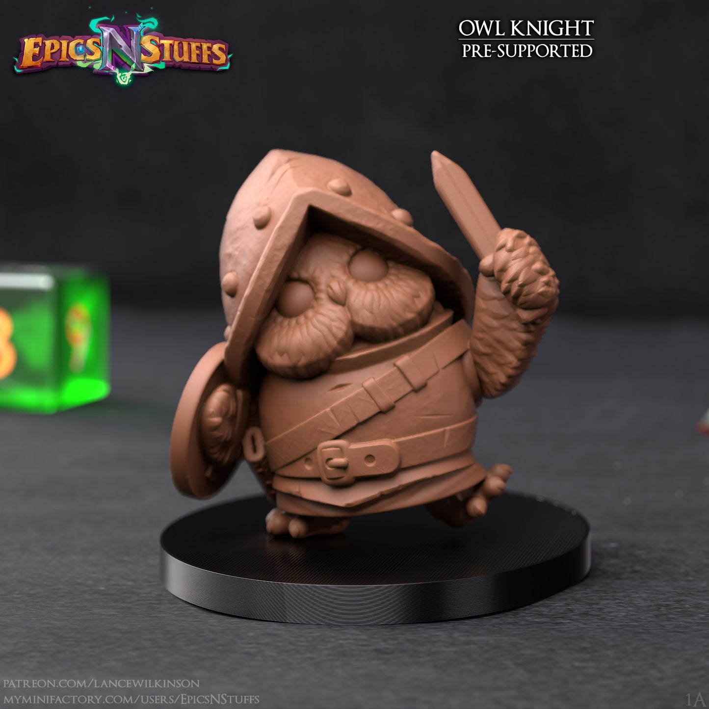 Owlkin Knight 1A, 3D Printed Miniature