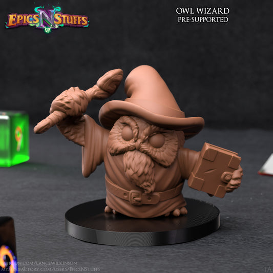 Owlkin Wizard 1A, 3D Printed Miniature