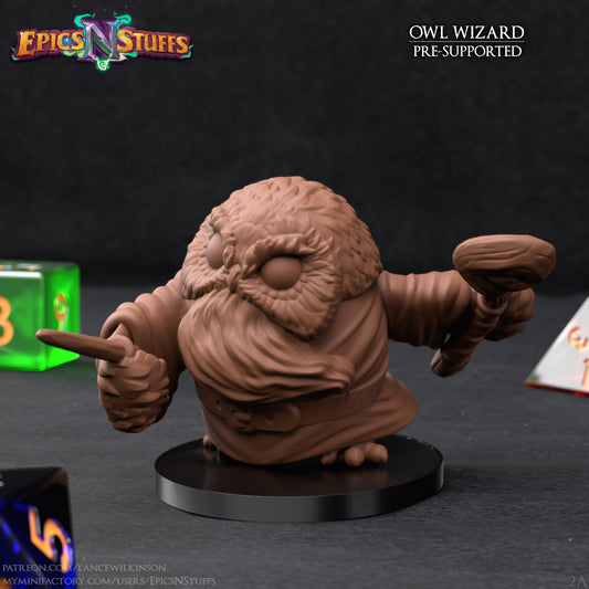 Owlkin Wizard 2A, 3D Printed Miniature
