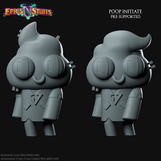 Poop Initiate Miniature,  3D Printed Resin Miniature