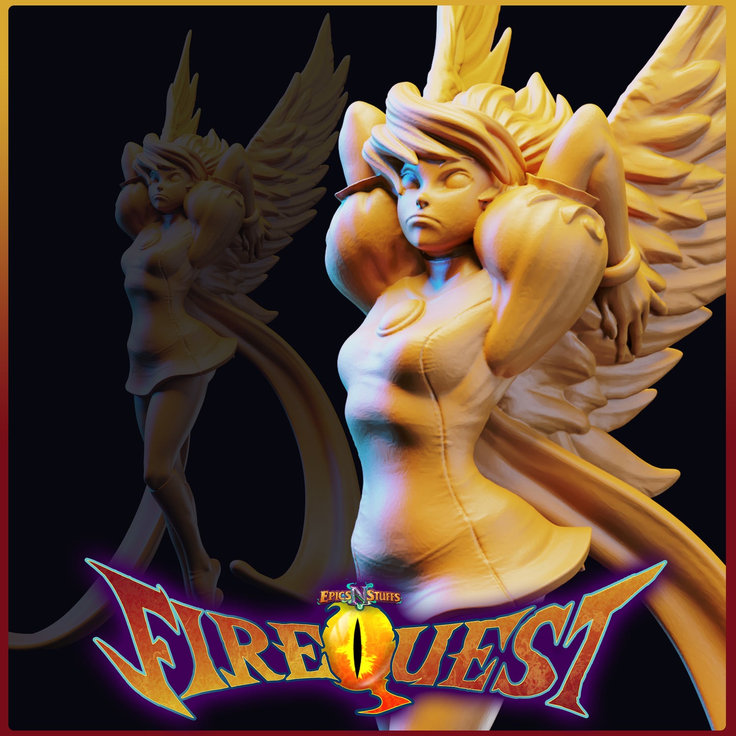 The Princess, Fire Quest Miniature - Pre-Supported - Digital Download