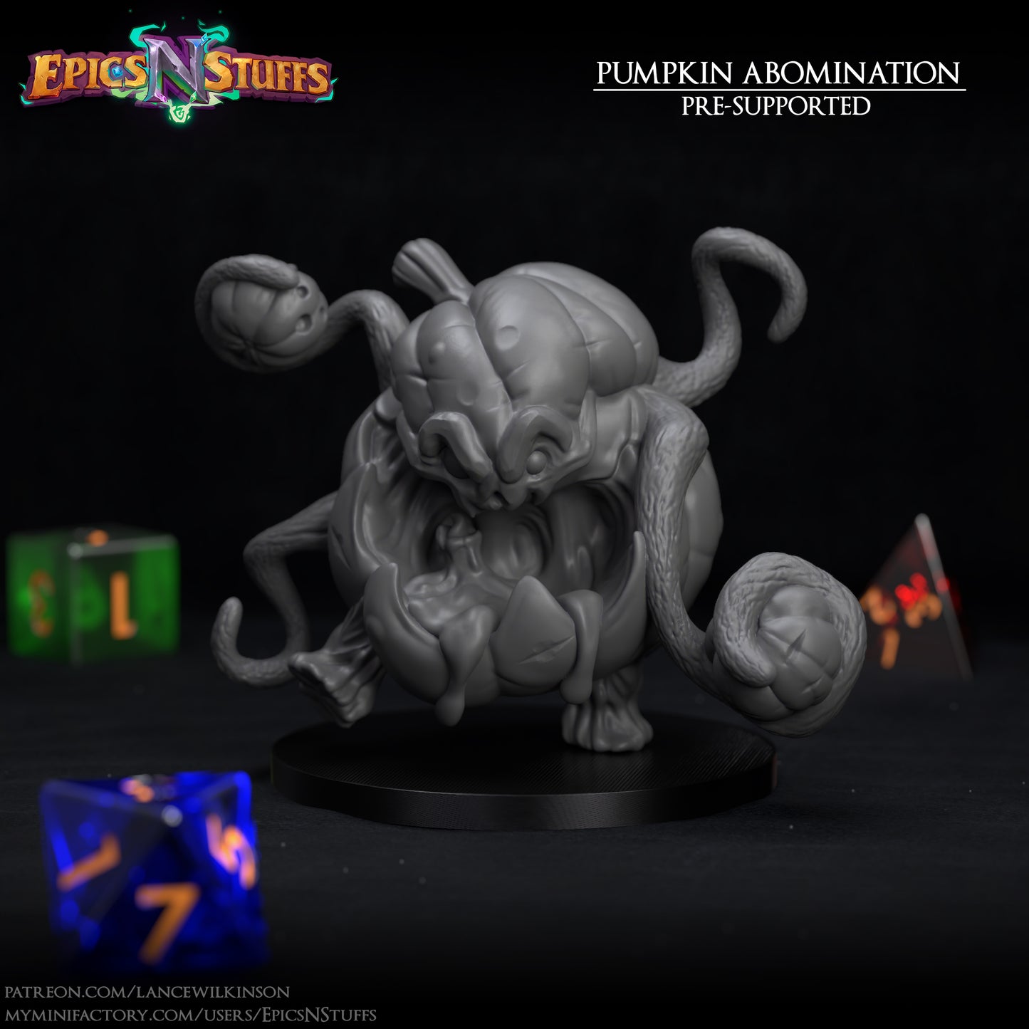 Pumpkin Abomination, 3D Printed Miniature