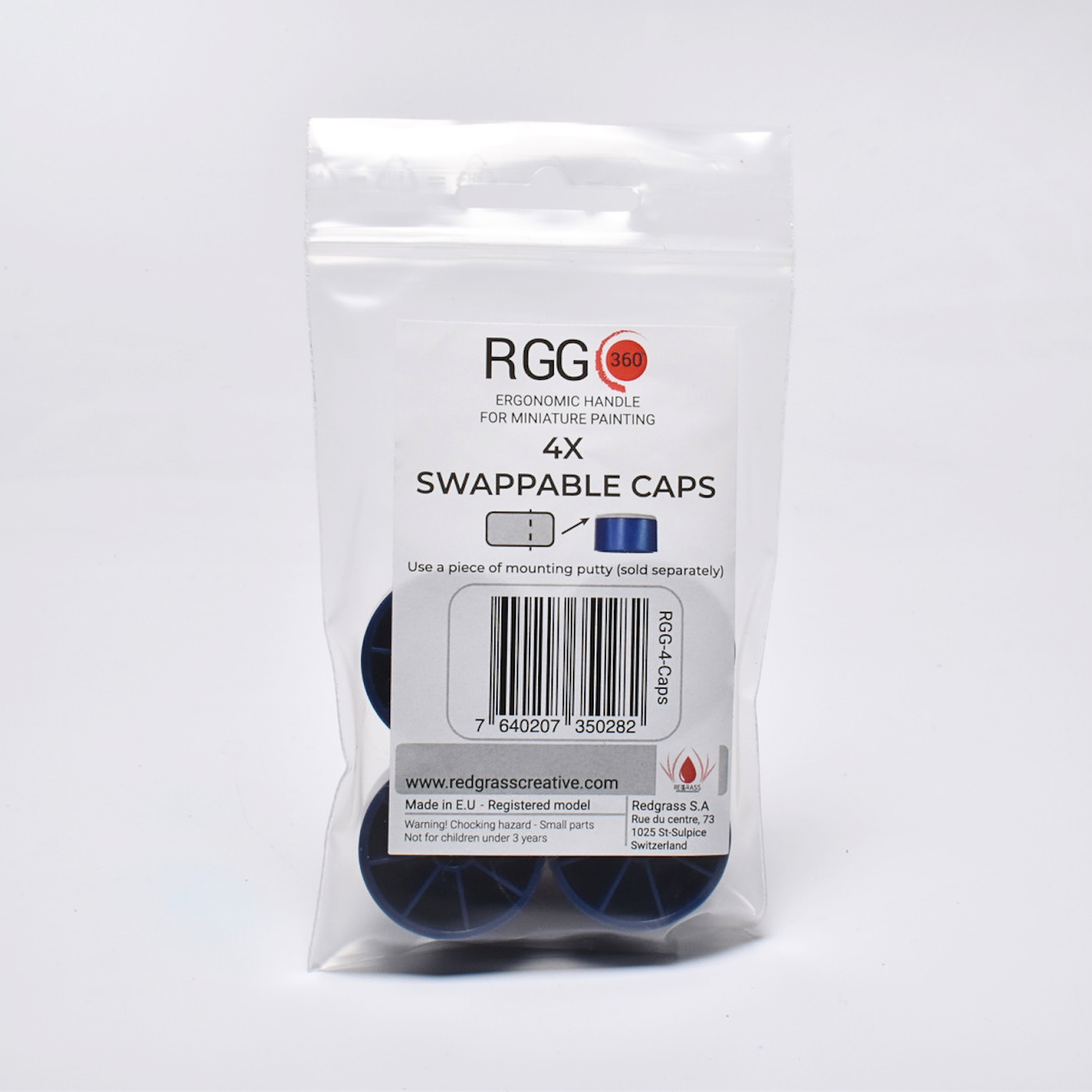 Redgrass Games - 4x Swappable Caps for RGG360 Painting Handle