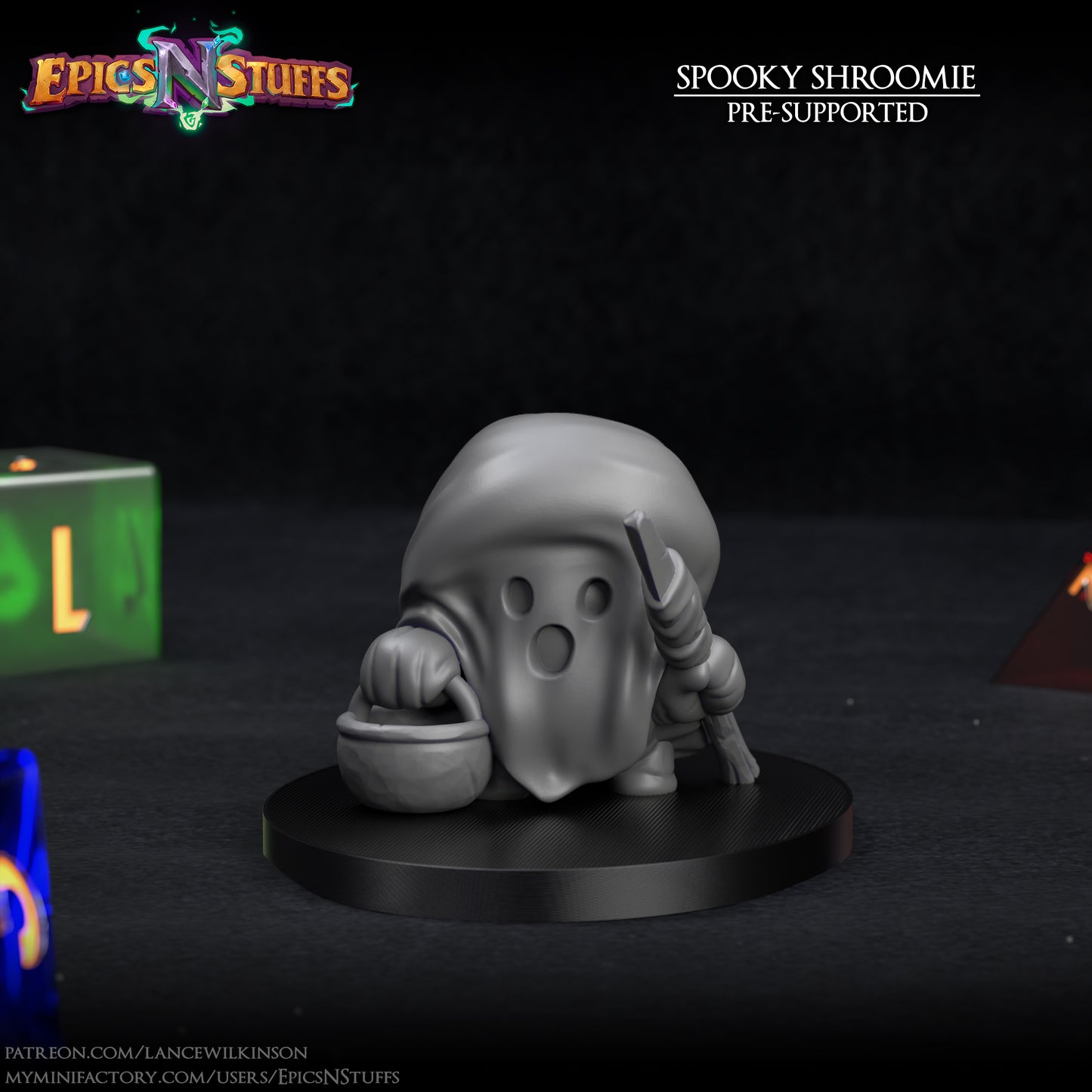 Spooky Shroomie, 3D Printed Resin Miniature