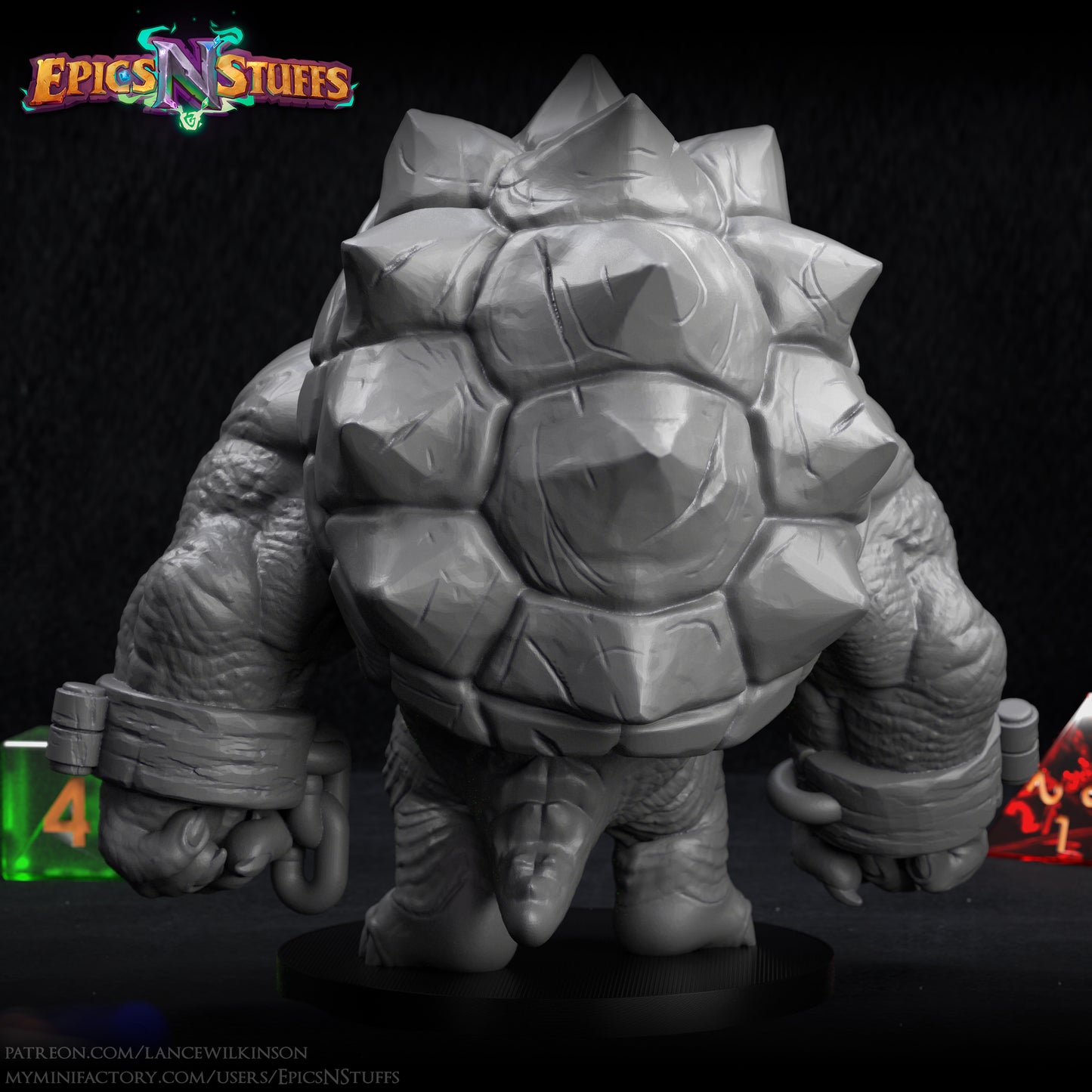 Tortle Brute, 3D Printed Resin Miniature