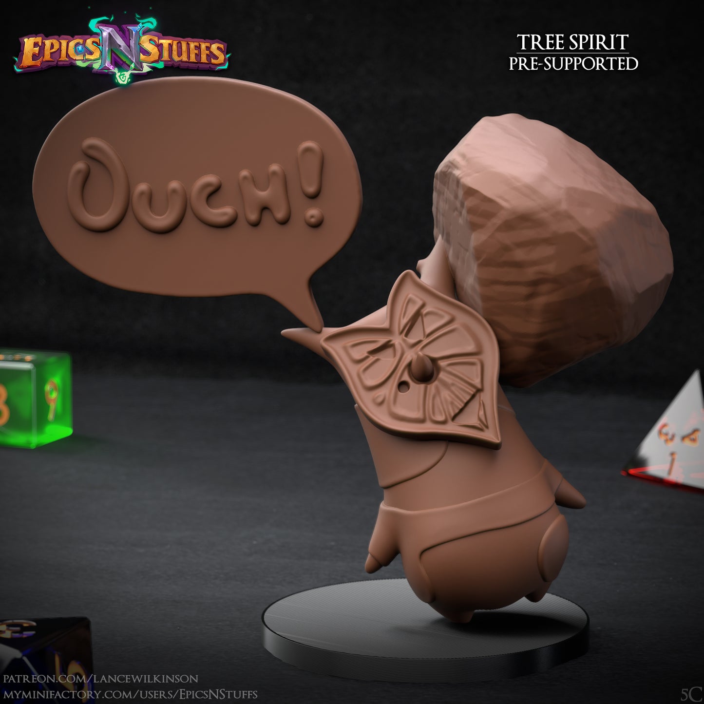 Tree Spirit 5C, 3D Printed Resin Miniature