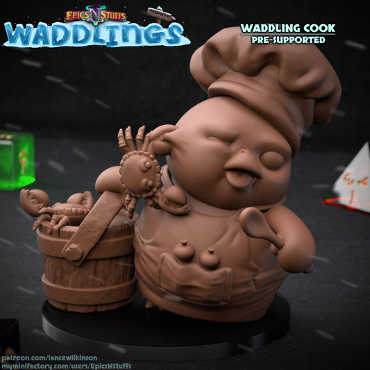 Waddling Chef, 3D Printed Resin Miniature