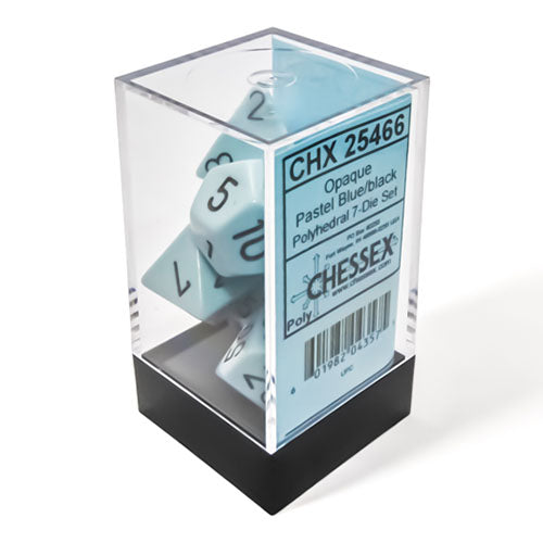 Chessex - Opaque Pastel Polyhedral 7 Dice Set - Blue/Black