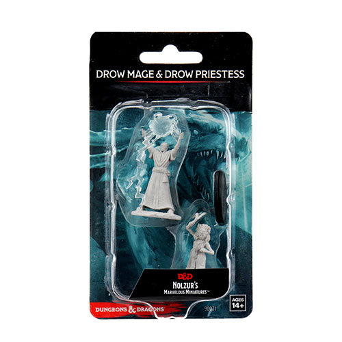 D&D Nolzur's Marvelous Miniatures:  Drow Mage & Drow Priestess