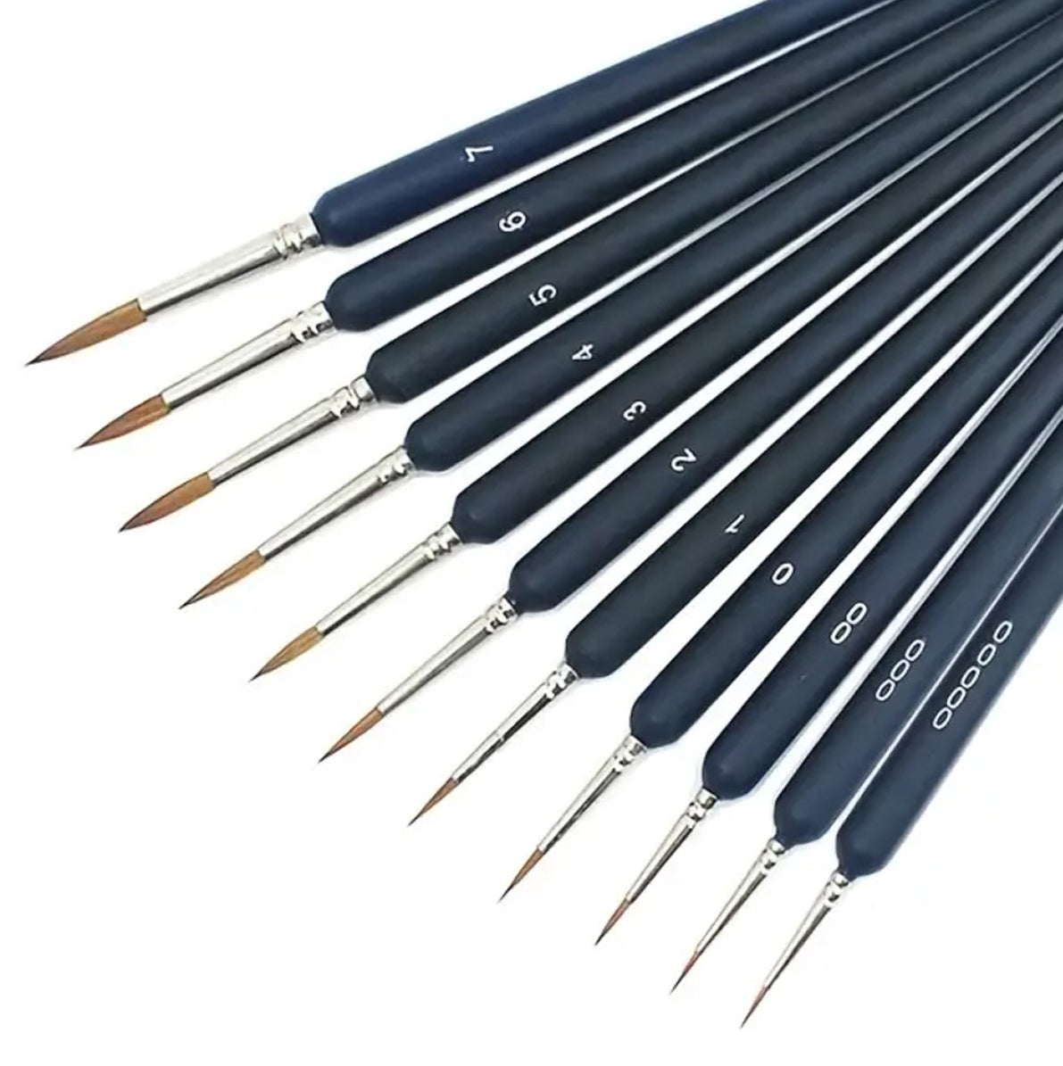 EnS - 11 piece Miniature Synthetic Brush Set with Holder