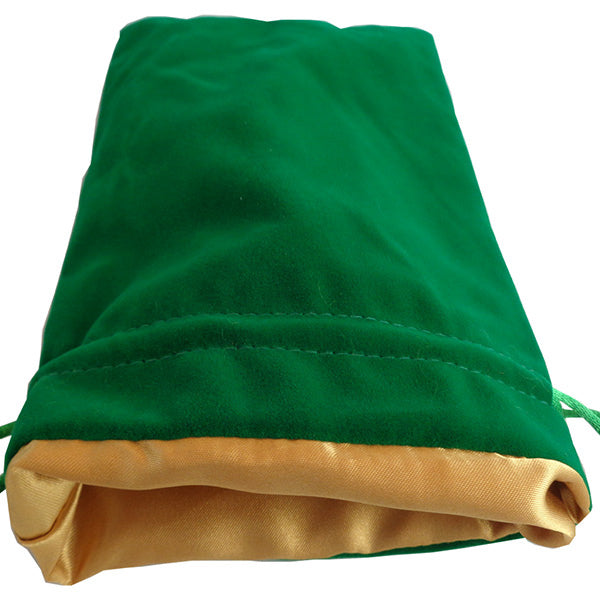 Fanroll - Large Velvet Dice Bag - Green w/ Gold Satin