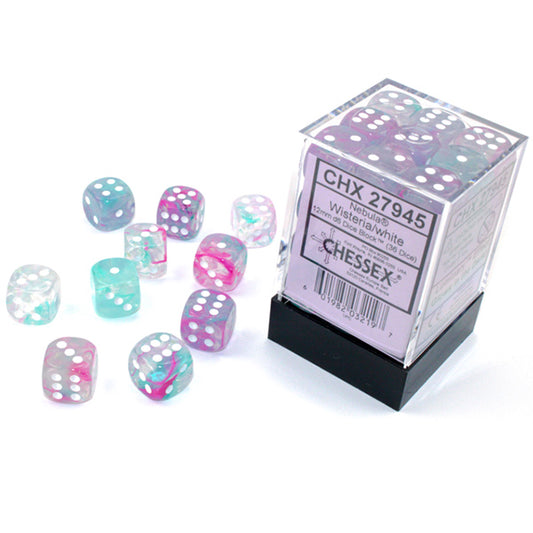 Chessex - Nebula 12mm D6 Dice Block - Luminary Wisteria white Dice Block