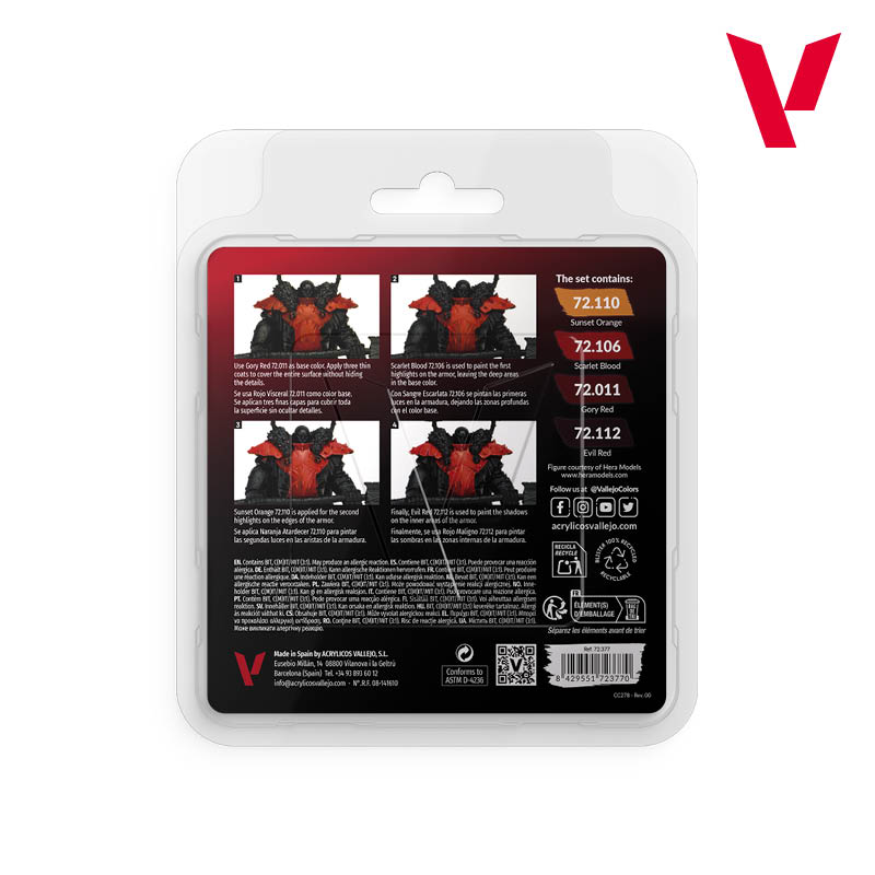 Vallejo Game Color Set - Red Colors (x4)